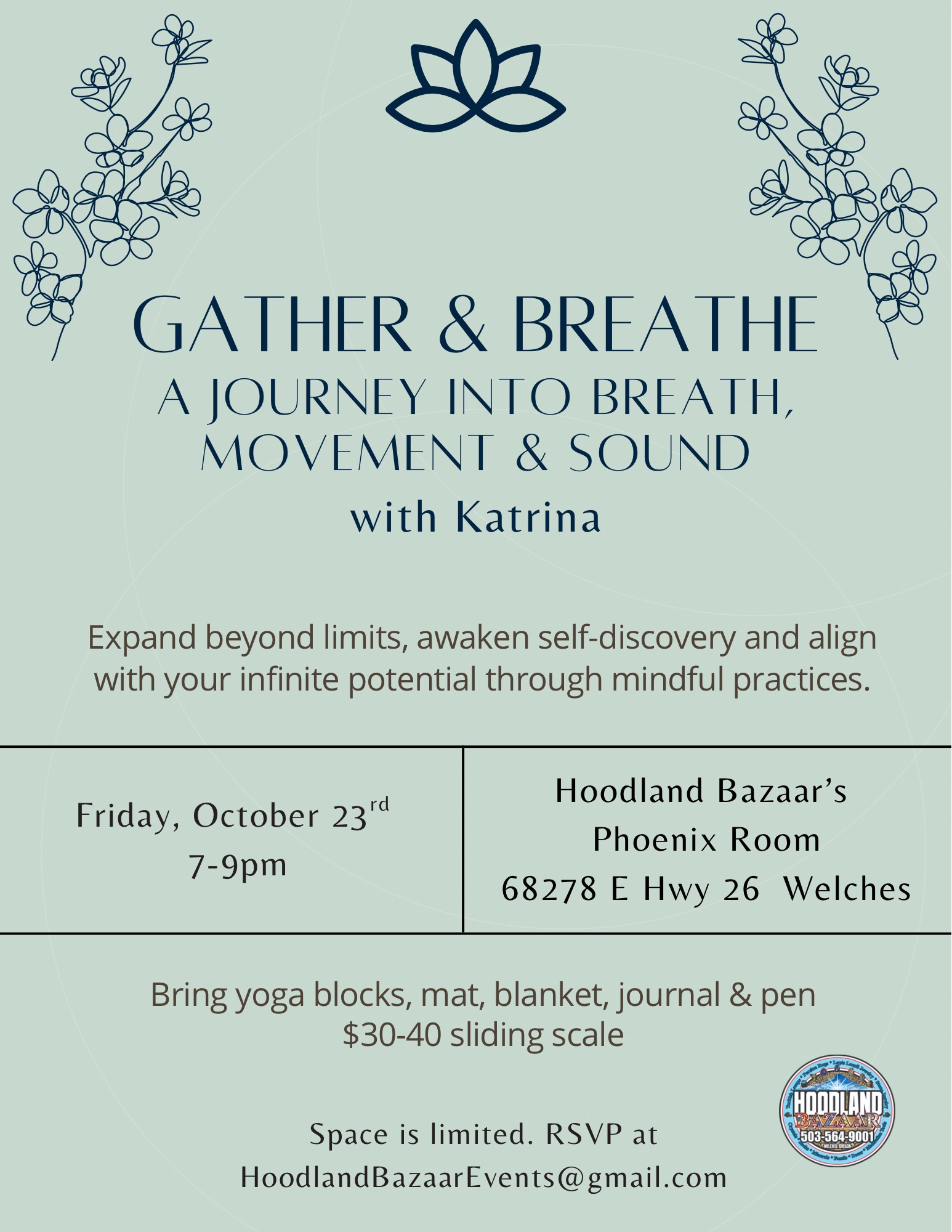 Gather & Breathe flyer