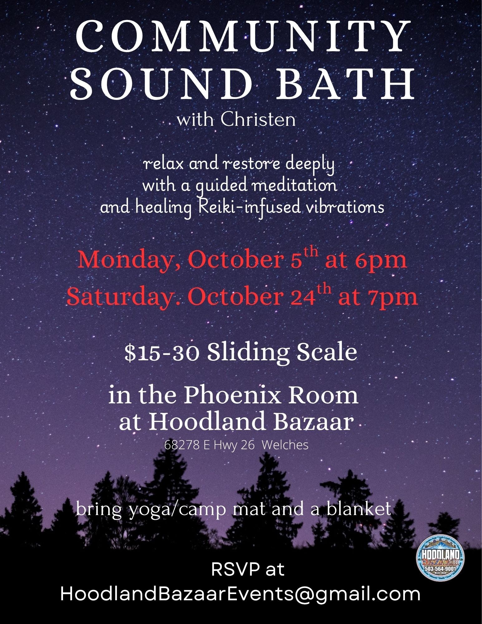 Community Sound Bath flyer