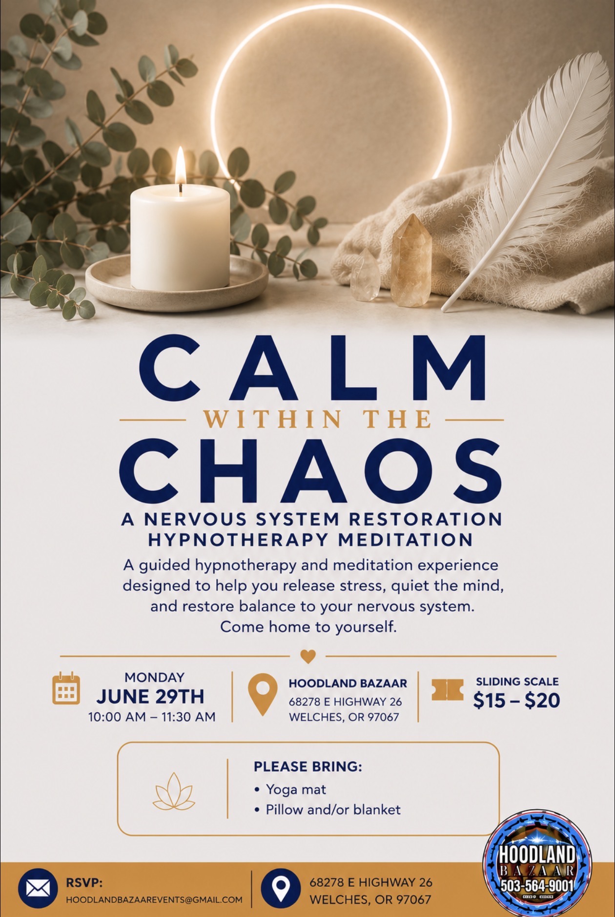 Calm within the Chaos flyer